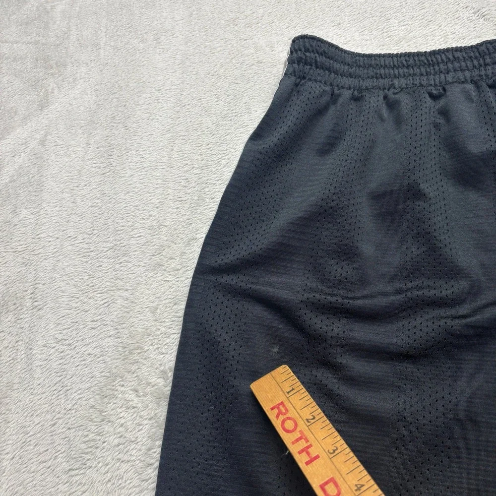Y2K Dazzle Nike Mens XL Basketball Shorts Black Silver Mesh Athletic Gym Swoosh